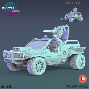 WASTELANDS SUV MINIGUN ‧ SCI-FI MINIATURE ‧ WARGAME MINIATURES ‧ TABLETOP 3D MODEL ‧ RPG MINIATURE ‧ CYBERPUNK CONSTRUCT ‧ STEAMPUNK WAR MACHINE ‧ STL FILE