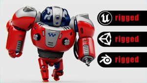 ASTRONAUT BOT Rigged for Unreal Engine - Unity - MIXAMO 