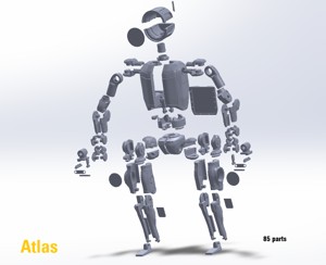 ATLAS BOSTON DYNAMICS, FULL-SCALE 1:1 (1.67 M) 3D PRINTABLE (85 PIECES) -MECHATRONICS ELECTRICITY-.