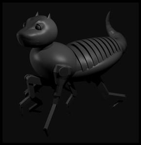 Skitterwidget - robot roach dog miniature