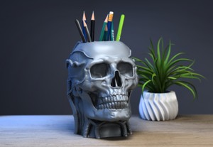 ROBOT SKULL PEN HOLDER, CYBORG PEN HOLDER, PERFECT GAMER GIFT, SCI-FI FANS GIFT, ROBOT SKULL PEN HOLDER A244 (1)ROBOT SKULL PEN HOLDER, CYBORG PEN HOLDER, PERFECT GAMER GIFT, SCI-FI FANS GIFT, ROBOT SKULL PEN HOLDER A244 (1)