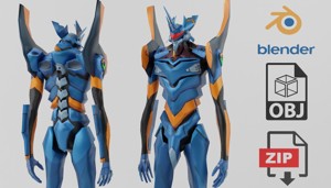 Evangelion EVA MK 06 Textured Lowpoly