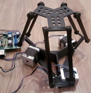 Basic delta robot - NEMA 17 steppers driven from Raspberry Pi