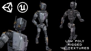 Sci Fi Robot Character Low Poly