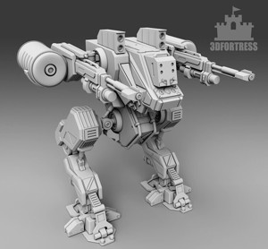  Robot with large-caliber weapons