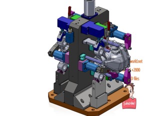 industrial 3D model Two station hydraulic clamp fixture
