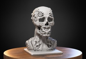 Skull robot dragon Headphone Stand Cyborg skull dragon