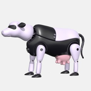 Plastic robot cow 