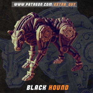 STEAMPUNK BLACK HOUND 28MM 40MM 3D PRINTABLE