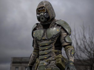 Gameready  post-apocalyptic armored soldier