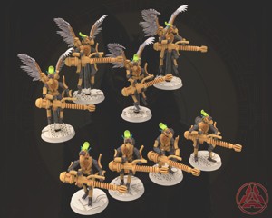 CINAN - HORUS - CHEMOU - KHEPRESH: SUPPORT, BATTLE ROBOT, SPACE LORD'S GUARDIANS OF THE NECROPOLIS, SOLID & MODULAR POSABLE MINIATURES