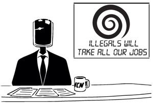 Robot News Anchor stencil