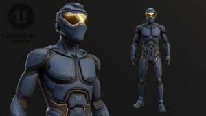 Cyber Costume UE5 Rig Game Ready