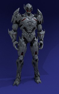 Ultron Futuristic AI Robot Overlord 3D Model Metallic Villain
