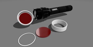 Red light filter for flashlight