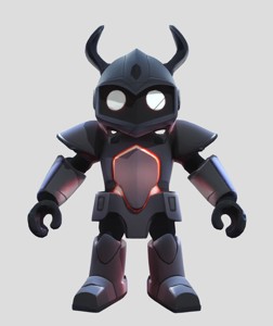 Dark Cyber Knight - Futuristic Armored Combat Robot
