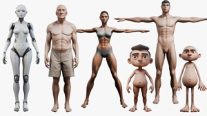 Diverse 3D Body Collection Female Robot Cartoon Kid  More