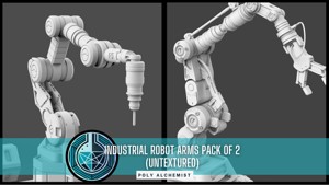 Industrial Robot Arms Pack Of 2  -Untextured