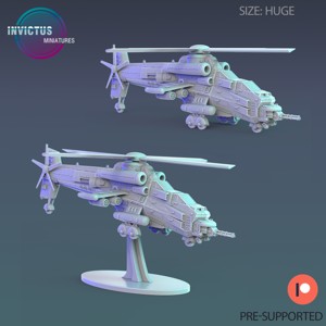 JUNGLE HELICOPTER ‧ SCI-FI MINIATURE ‧ WARGAME MINIATURES ‧ TABLETOP 3D MODEL ‧ RPG MINIATURE ‧ CYBERPUNK CONSTRUCT ‧ STEAMPUNK WAR MACHINE ‧ STL FILE