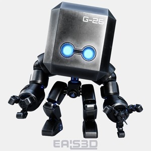 Cute Space Robot Rigged G-26 Metallic