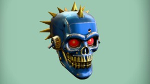 futuristic robotic skull