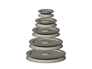MINI METRIC V PULLEY SET 3D PRINT MODEL