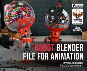 Robot with Rig for animation