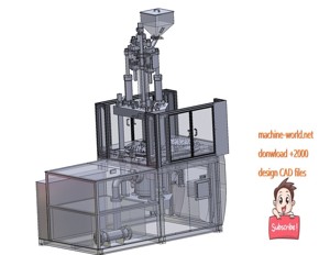 industrial 3D model Vertical injection molding machine