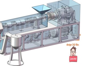 industrial 3D model Air cooled PVC granulator