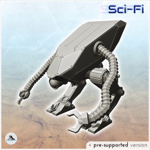 ROBOT WITH TWO ARTICULATED ARMS WITH CLAWS AND BIONIC EYE (5) - FUTURE SCI-FI SF POST APOCALYPTIC TABLETOP SCIFI WARGAMING PLANETARY EXPLORATION RPG TERRAIN
