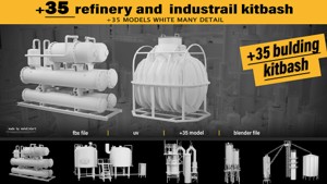 refinery and industrail kitbash