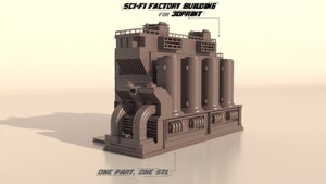 Sci-fi Factory building for 3Dprint