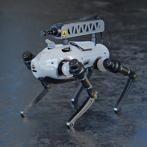 Robot Dog for war - With binding and animation