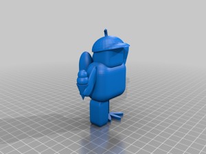 robot with beanie chicken foot and ice cream and a jet pack