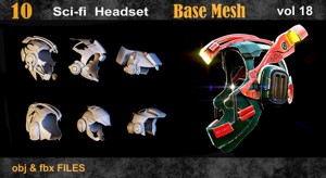 10 Scifi Headset BaseMesh vol18