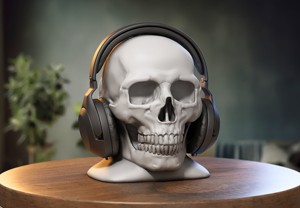 Robot Skull Headphone Stand Cyborg Headset Stand