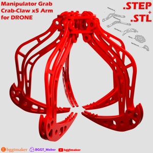 MANIPULATOR GRAB CRAB-CLAW ARM FOR DRONE MAVIC - X5 ARM DESIGN (STEP, STL)