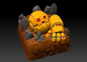 keycap artisan dead robot cute for keyboard or figure