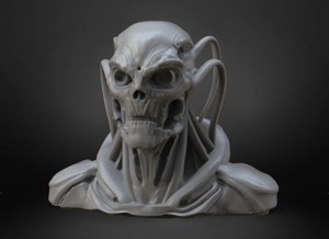SCULPTURE OF A CYBORGSKULL