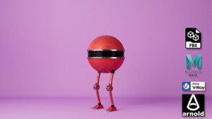 Cartoon Robot Character Rigged 3D Model 