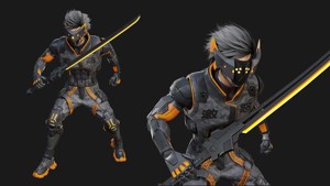Game Ready Ninja Cyborg - Mannequin Rig UE5
