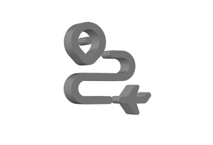 3d airplane journey icon