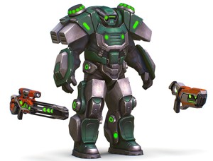 Cartoon Sci-Fi Cyborg Drone Sniper Soldier