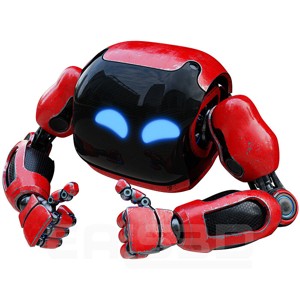 Cute Space Robot Rigged H-72 Red