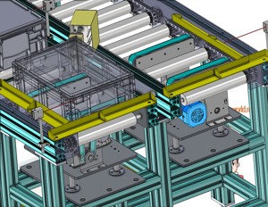 industrial 3D model Roller chain conveyor
