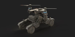 Tactical Wheeled UAV with Dual Propeller Lift System