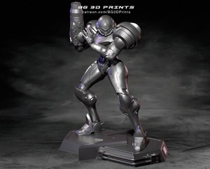 Samus Aran from Super Metroid STL 3D Print Fanart