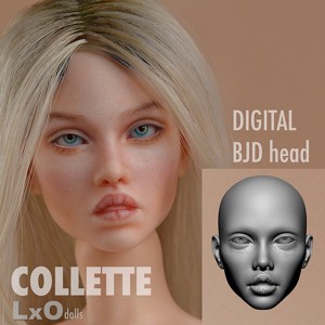 BJD doll Head Female Character Teenager 3D print - COLLETTE