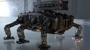 Photo Realistic War Mecha with Rocket Launcher