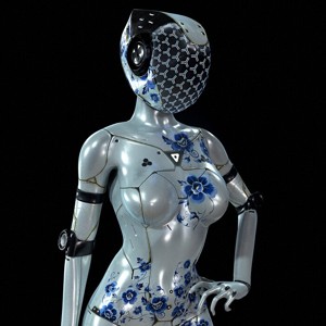 NEON Gzhel - cybernetic girl